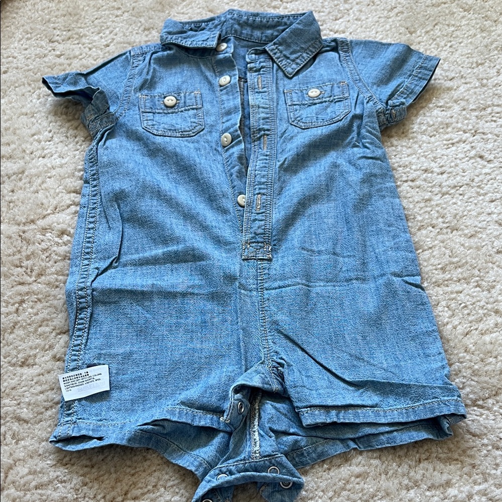 GAP Light Blue Kids Denim Romper